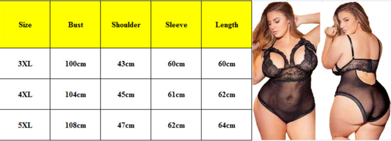 Women Sexy Lingerie Sleepwear Bodysuits Bandage Hollow Lace Babydolls Ladies Underwear See Through Nightwear Plus Size