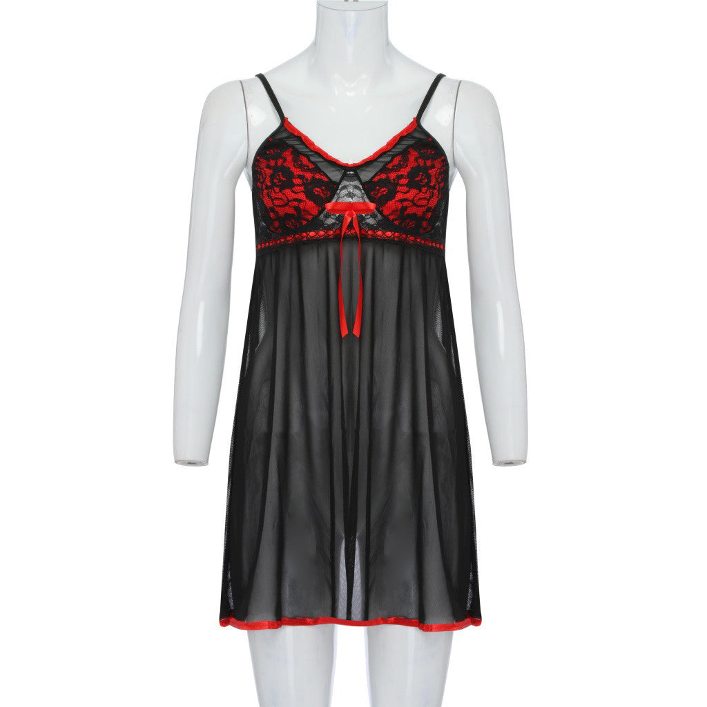Sexy Womens Lace Bow Lingerie Nightwear Underwear Plus Size Sleepwear Dress Underwear for Sex