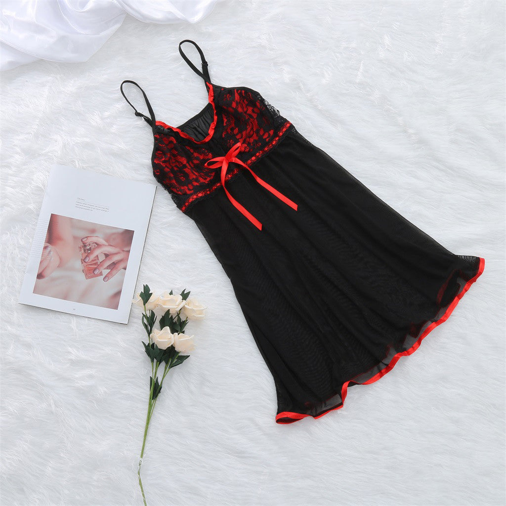 Sexy Womens Lace Bow Lingerie Nightwear Underwear Plus Size Sleepwear Dress Underwear for Sex