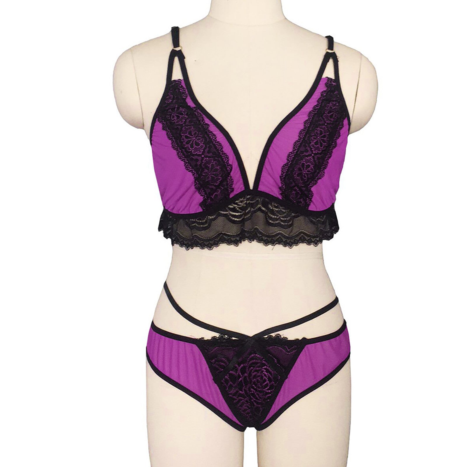 Plus Size Women Underwear Perspective Sexy Lingerie Set Porno Erotic Costumes Sexy Sensual Lingerie Woman Bra Set