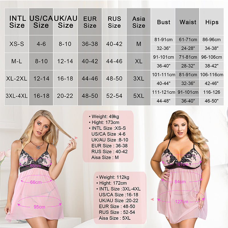 Comeondear Sexy Woman Nightie Embroidery Plus Size Sleepwear Perspective Sling Nightgown Home Backless Sexy Female Nightdress