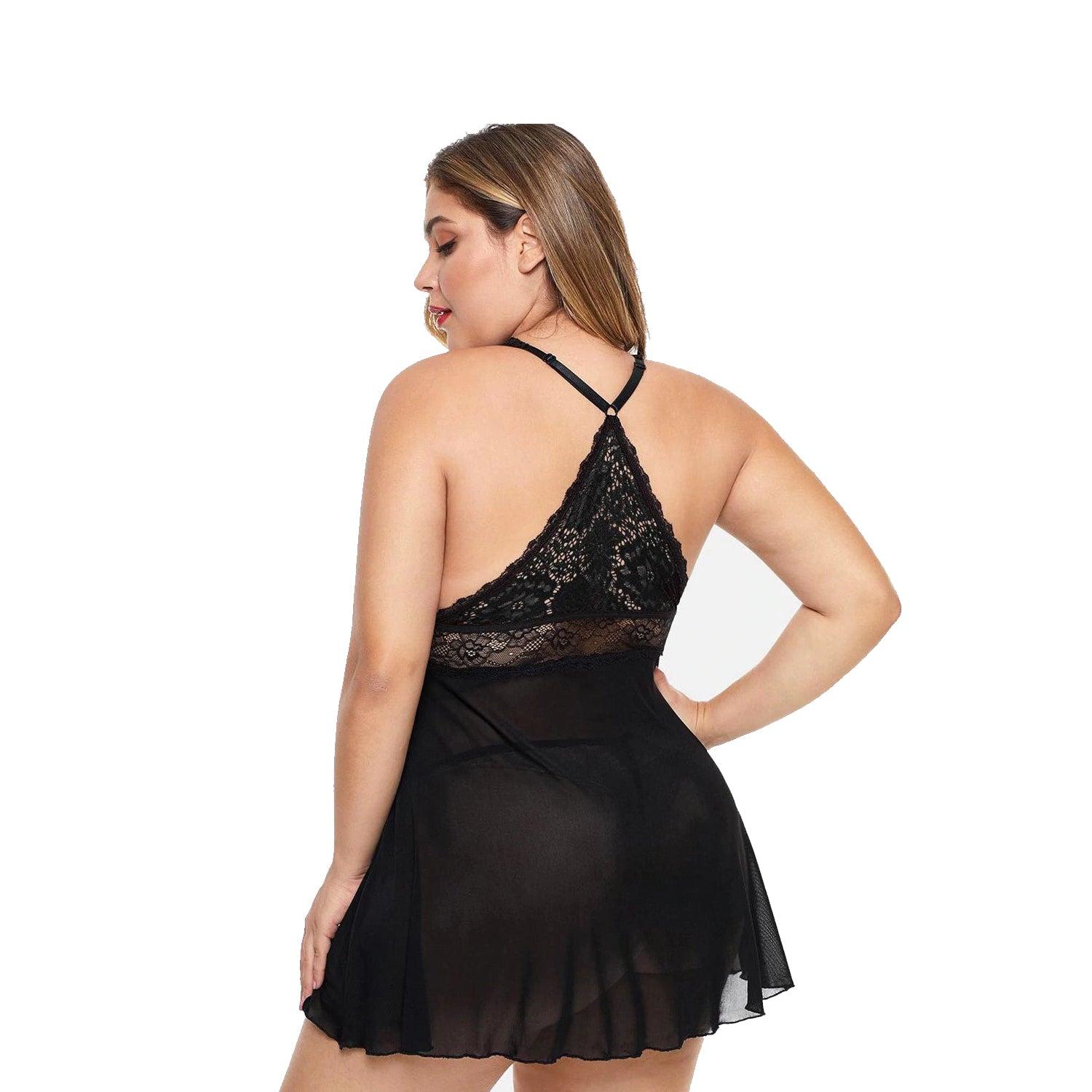 6XL Plus Size Women Lace Hollow Out Underwear Sexy Lingerie Nightdress Suspender Skirt Large Size Pajama Exotic Dresses Apparel