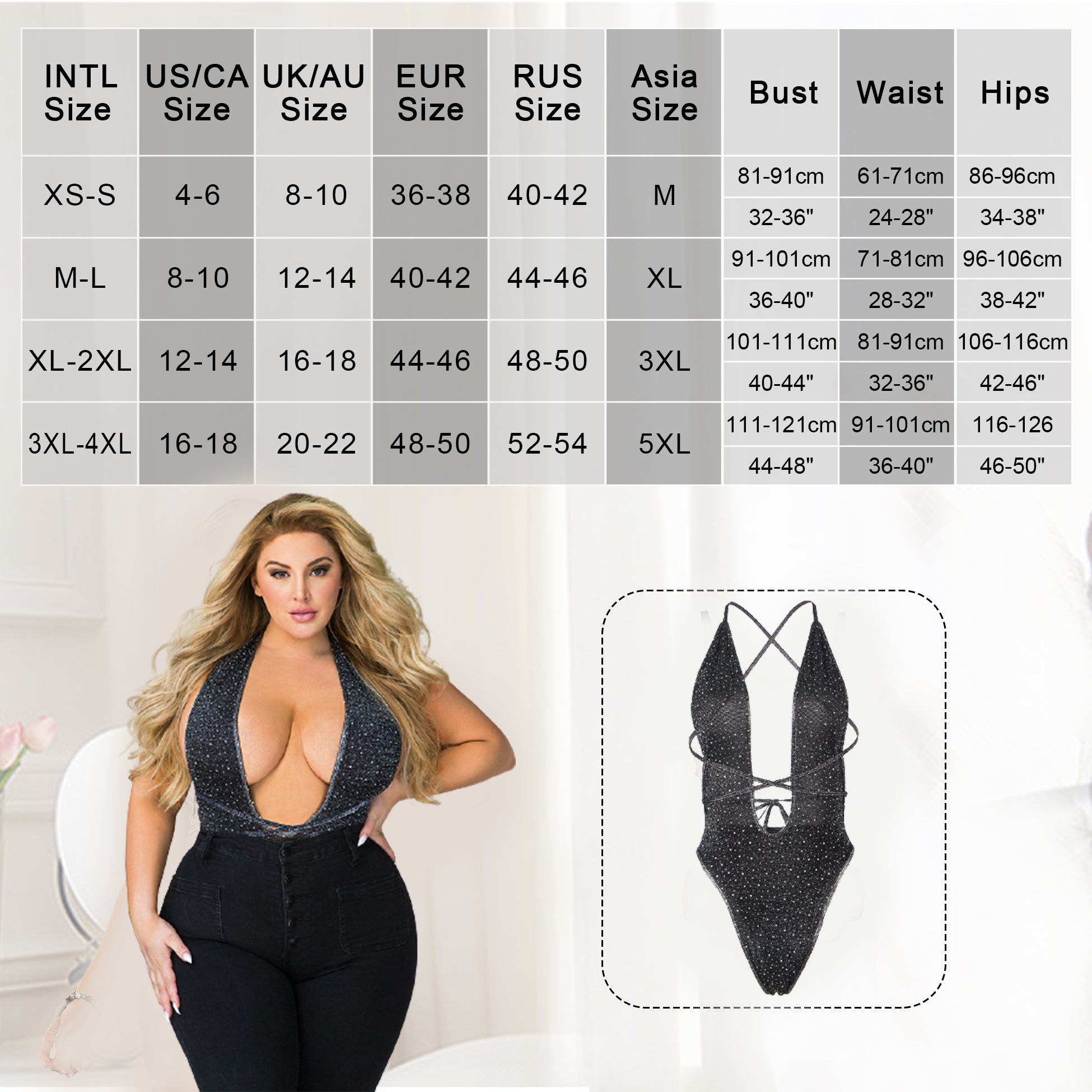 Comeondear Sexy Rhinestone Deep V Neck Fishnet Teddy Bodysuit Women Crystal Diamond See Through Bodycon One Piece Teddy Lingerie