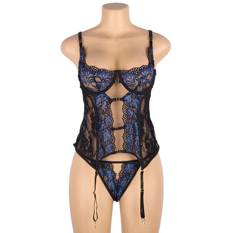 Comeondear Plus Size Fashion Women Lace Nighties Gartered Lingerie Porno Nightwear Bodycon Garter Mesh Babydoll Mujer Nuisette