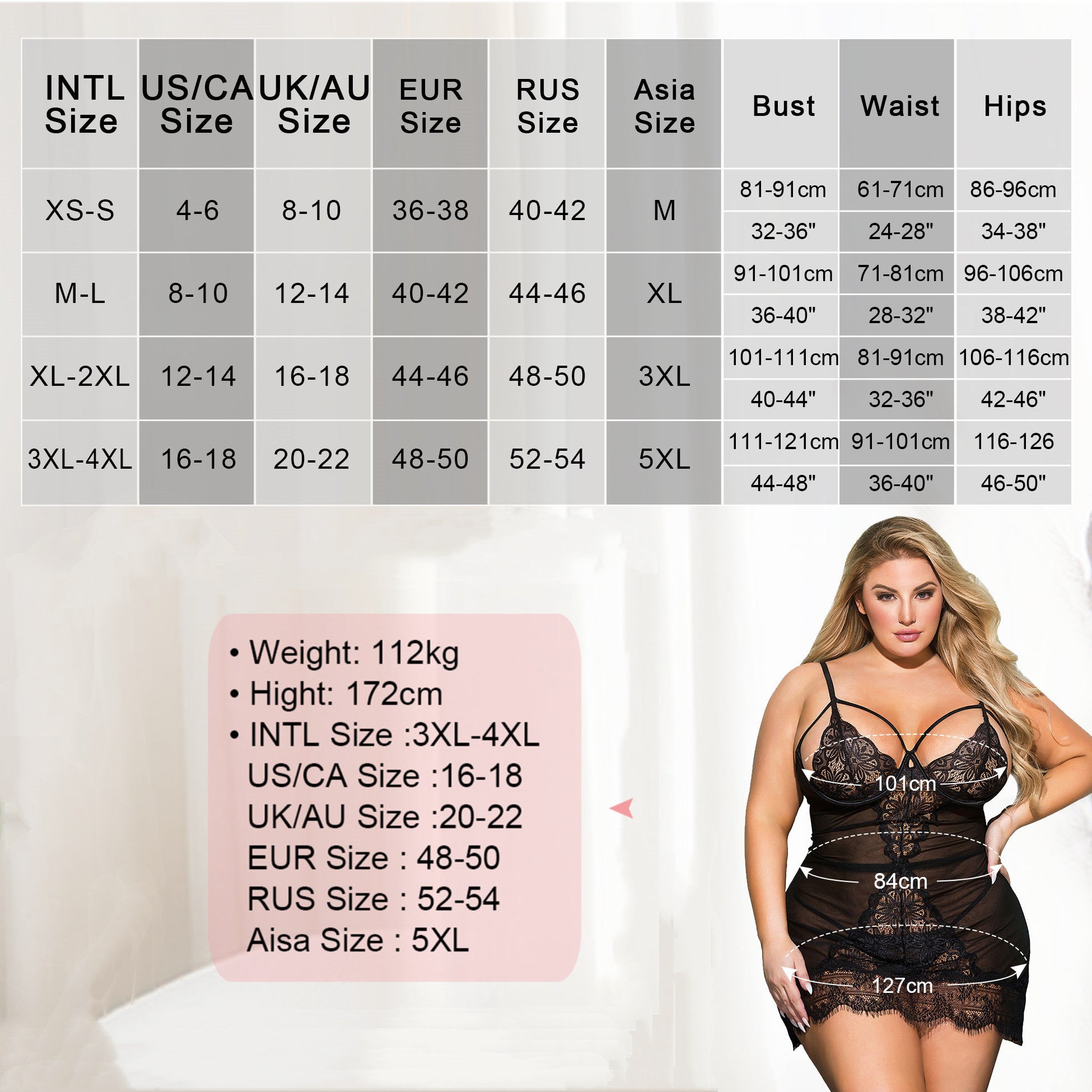 Comeondear Sexy Nightgowns For Sleeping Dress See Through Plus Size Black Soft Eyelash Women Nightwear Print Lace Lingerie Set