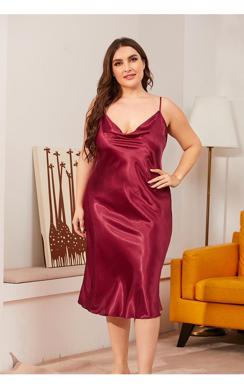 Women Plus Size Homewear Sleepshirts Nightdress Female Sexy Sling Nightgowns Lingerie Sleepdress Dressing Gown Ome Clothes