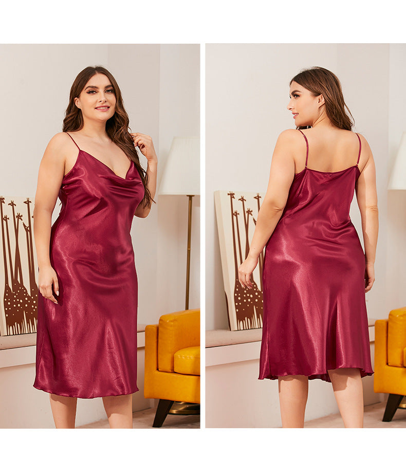 Women Plus Size Homewear Sleepshirts Nightdress Female Sexy Sling Nightgowns Lingerie Sleepdress Dressing Gown Ome Clothes