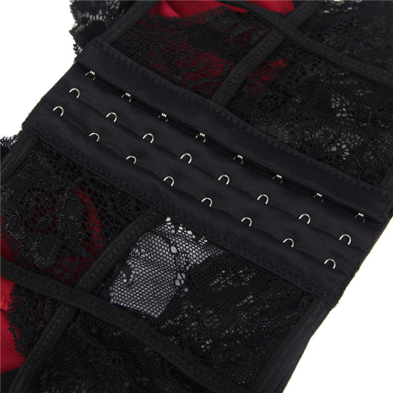 Comeondear Soft Velvet Sexy Lace Splice Bra Set Plus Size Transparent Push Up Lingerie Bandage Sexy Underwear Women Set