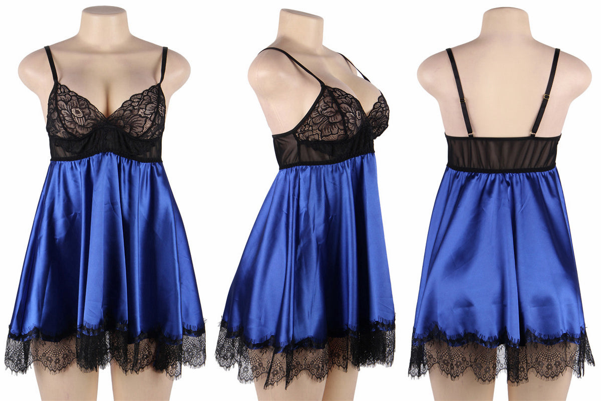 Comeondear Sexy Women Sleeveless Nightdress V-Neck Hollow Lace Backless Lingerie Plus Size Sleepwear Ladies Mini Night Gown