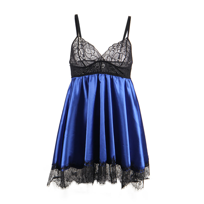 Comeondear Sexy Women Sleeveless Nightdress V-Neck Hollow Lace Backless Lingerie Plus Size Sleepwear Ladies Mini Night Gown