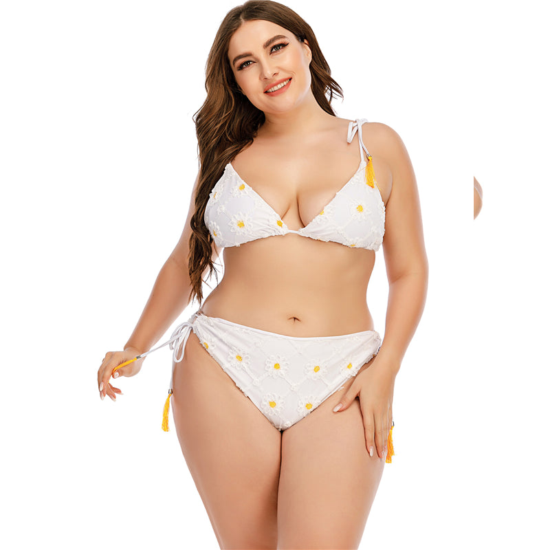 Large Size Women Bikinis Set Female White Swimming Suit Push Up Swimsuit Sexy Plus Size Swimwear Brazilian Biquin Lady