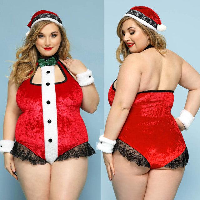 JSY Sexy Cosplay Lingerie Black Cat Girl Bodysuit Plus Size Women Underwear Erotic Catsuit Costumes Sexy Role Play Outfits