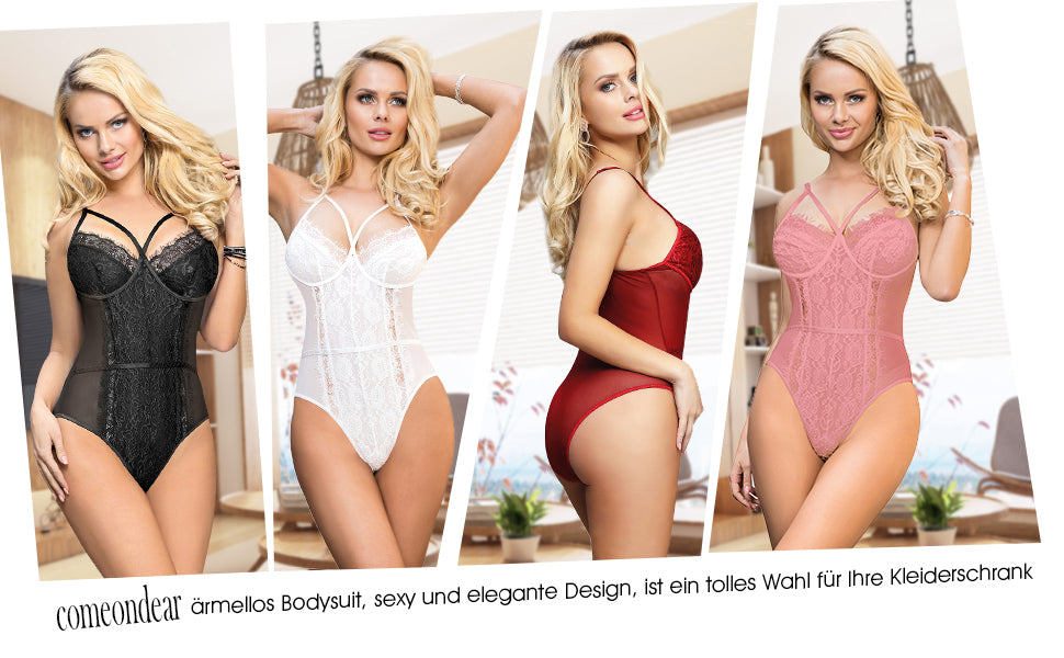 Comeondear Plus Size Women Clothing Bandage Lace Bodysuit Ladies Sexy Bodycon Slim Body Top Women Teddies Bodysuits Clubwear