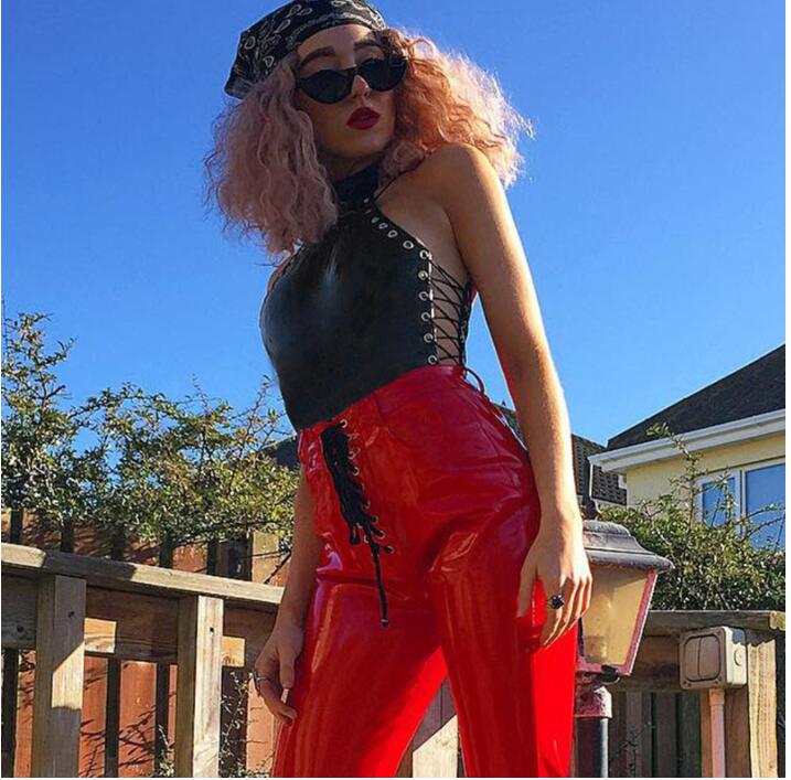 Erotic Sexy Open Crotch Latex Lingerie for Sex Body Suits  Women Pvc Bondage Crotchless Faux Leather Dress Bodysuit Tights Sexi