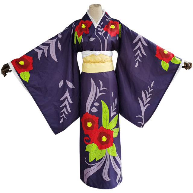 Cosplay Anime Demon Slayer Tamayo Kimono Firework Party Women Wear A Belt Tunic Performance Costume Yushirou Kendo Uniform
