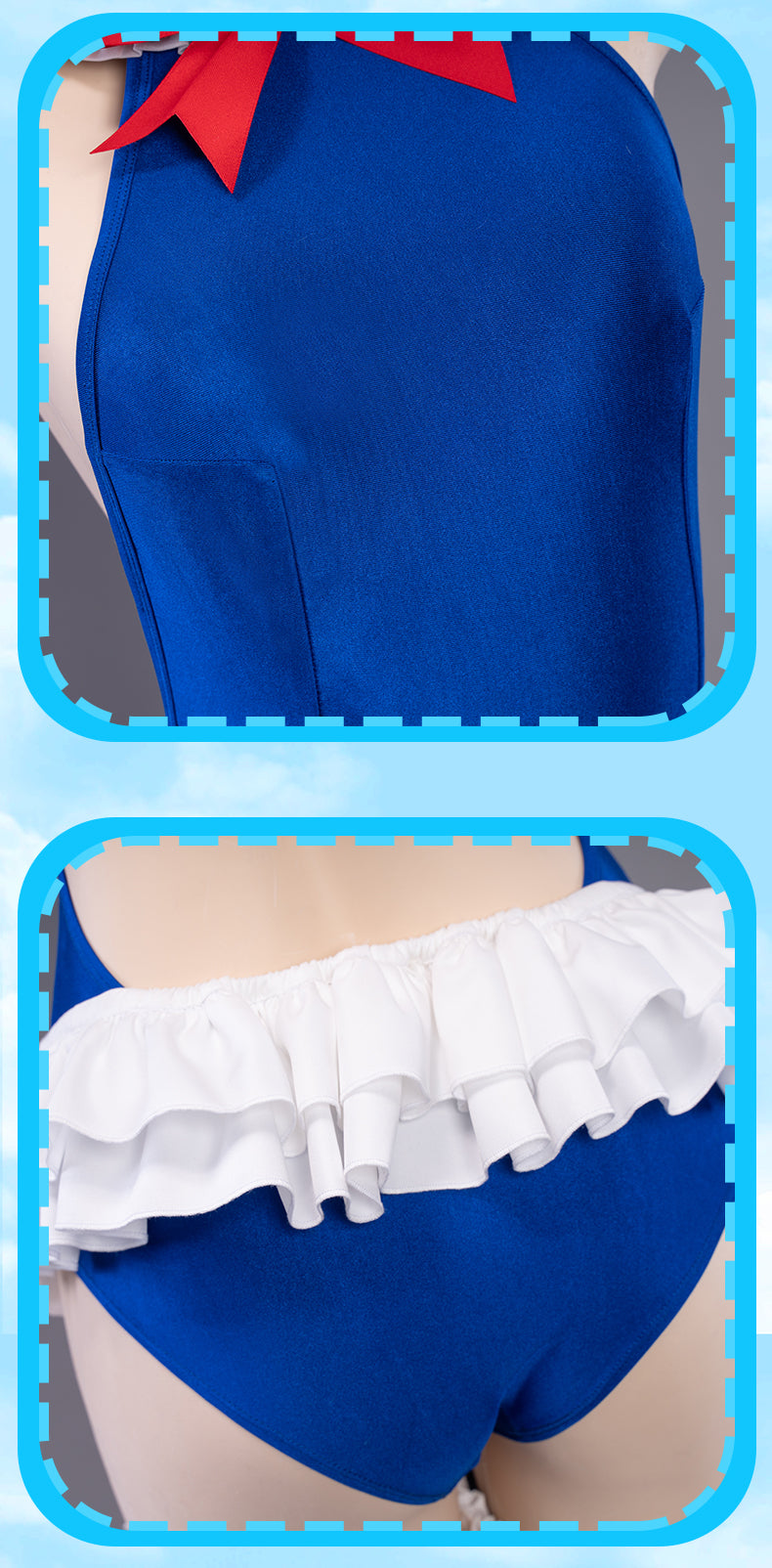 UWOWO Hot Game Azur Lane Cos Marie Rose Swimsuit Cosplay Costume New Fashion Swimming Party Role Collection Blue Bikini