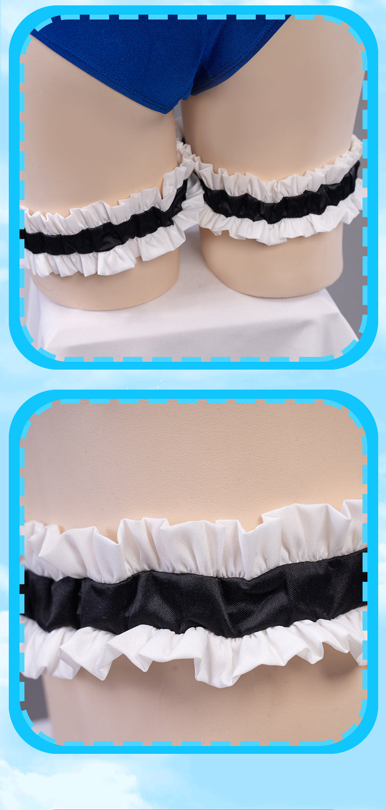 UWOWO Hot Game Azur Lane Cos Marie Rose Swimsuit Cosplay Costume New Fashion Swimming Party Role Collection Blue Bikini