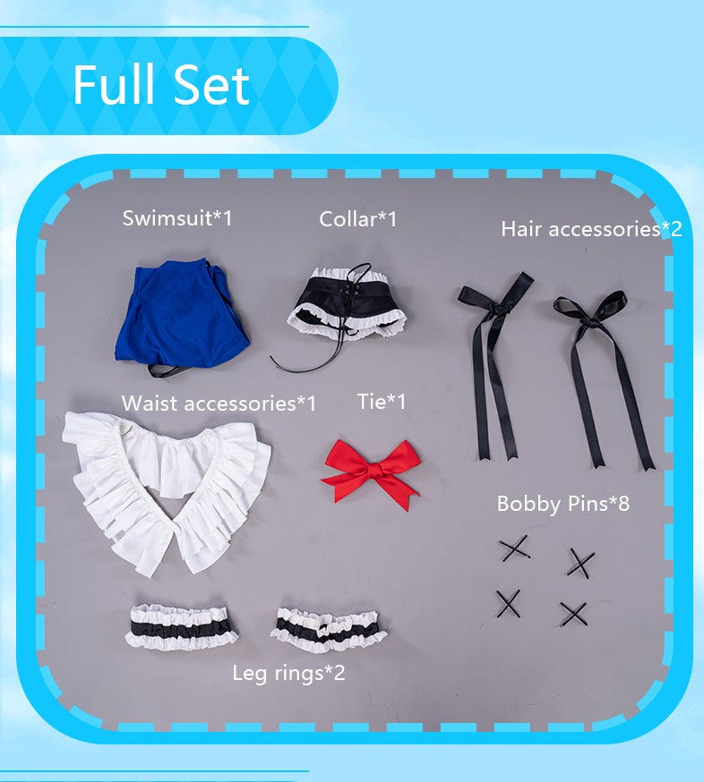 UWOWO Hot Game Azur Lane Cos Marie Rose Swimsuit Cosplay Costume New Fashion Swimming Party Role Collection Blue Bikini