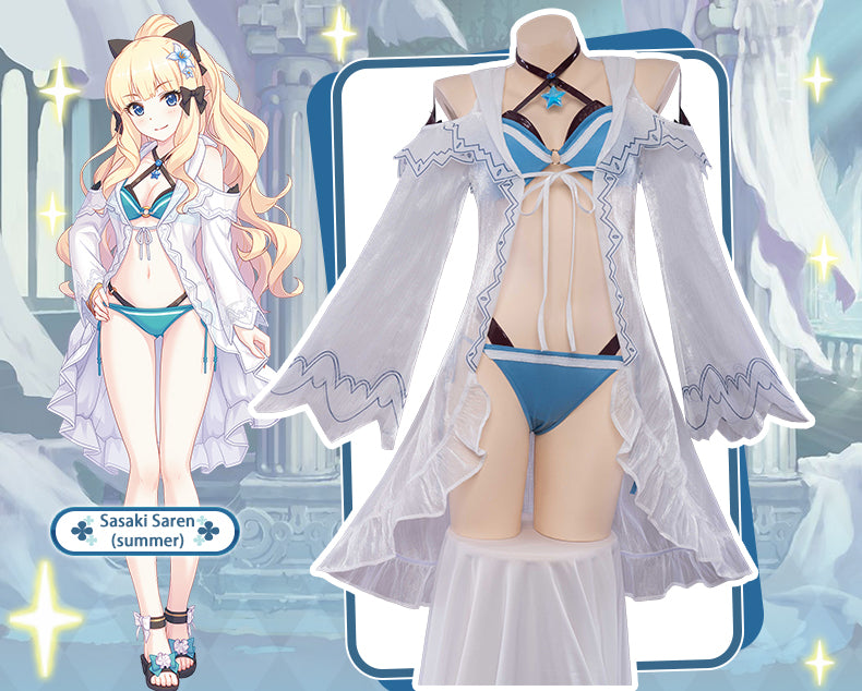 UWOWO Game Princess Connect! Re:Dive Sasaki Sare Summer Swimsuit Cosplay Costume Natsume Swimwear Bikini Costumes