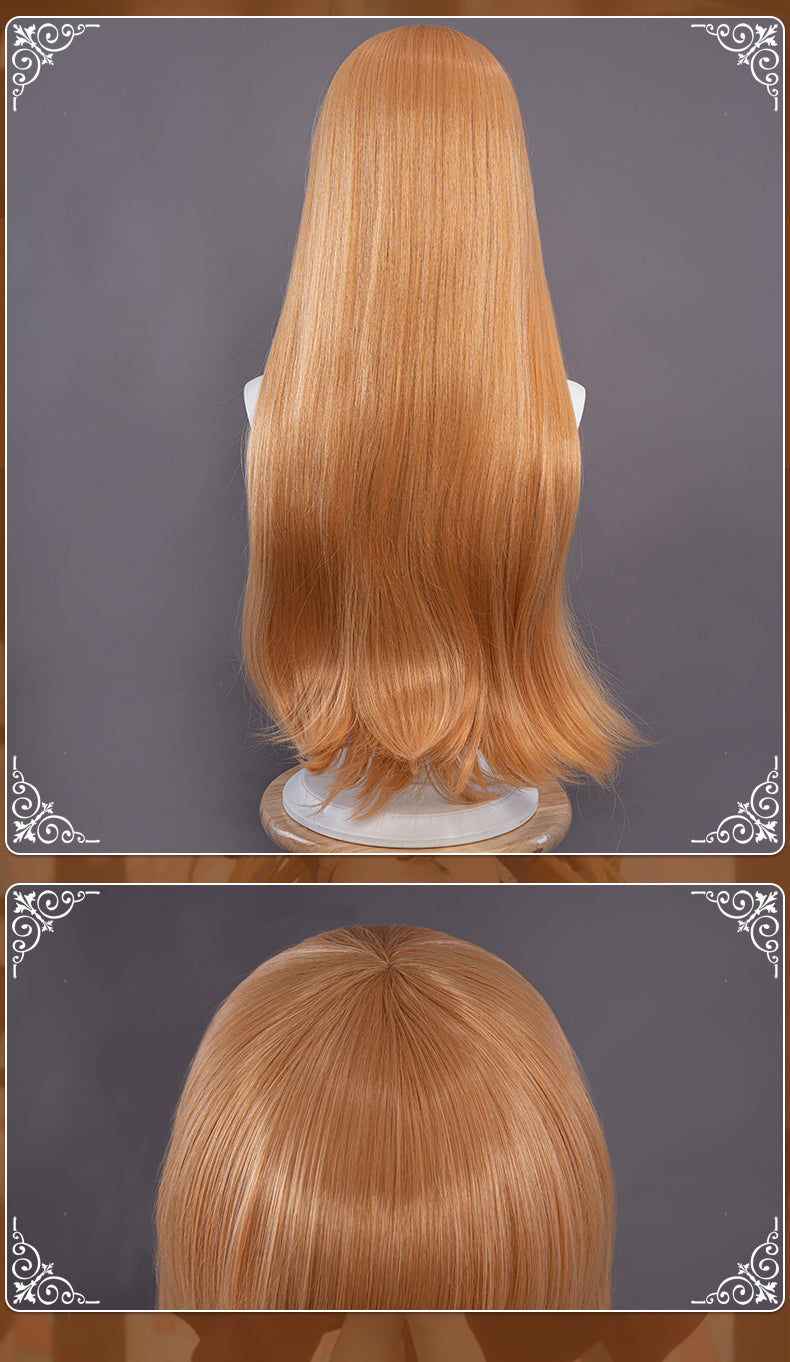 UWOWO NSFW 18+ Original Character Charlotte Nun Figure Sister Cosplay Wig Wig 70cm Orange Hair For Women