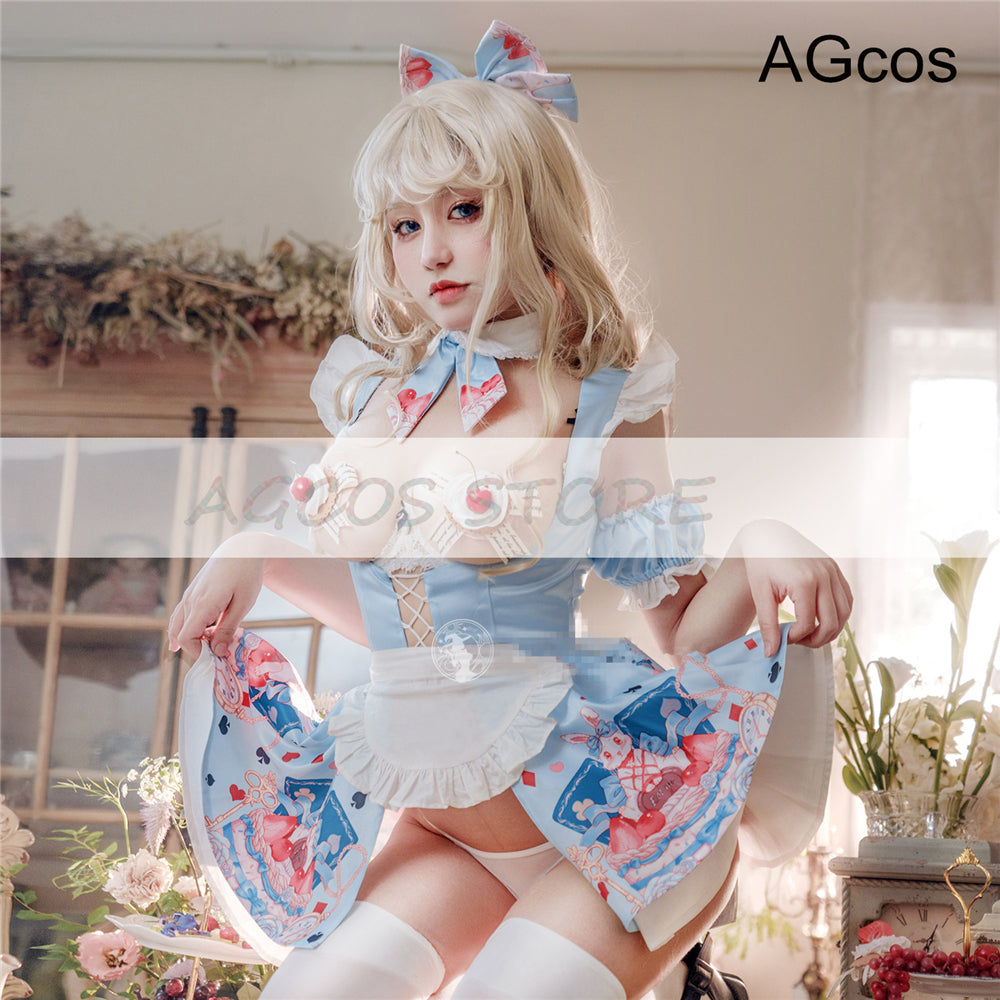 AGCOS Original Design Alice Lolita Maid Cosplay Woman Lovely Cute Dress Sexy Cosplay
