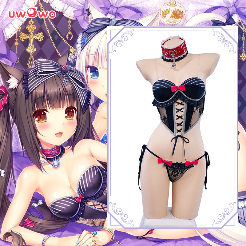 UWOWO Chocola Vanilla Cosplay Costume Sexy Lingerie Swimsuit Cosplay Anime Game NEKOPARA Chocola Outfits Full Set Clothing