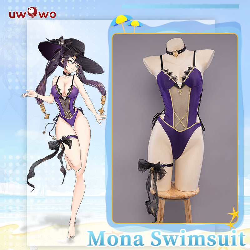 Exclusive Authorization UWOWO Genshin Impact Fanart Mona Swimsuit Cosplay Costume
