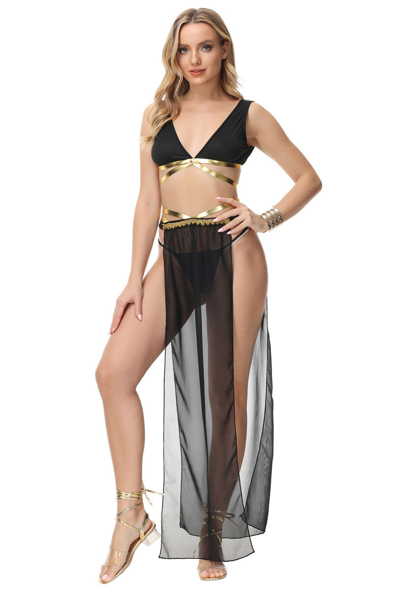 Halloween Costume Women Egyptian Cleopatra Princess Outfits Sexy Ancient Greek Goddess Cosplay Fancy Party Dress