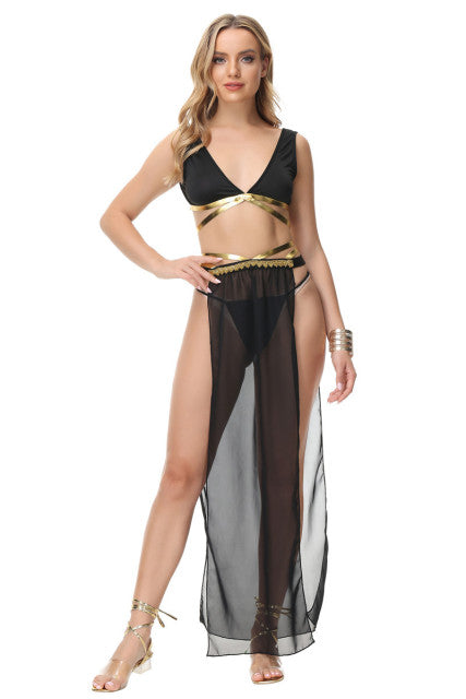Halloween Costume Women Egyptian Cleopatra Princess Outfits Sexy Ancient Greek Goddess Cosplay Fancy Party Dress