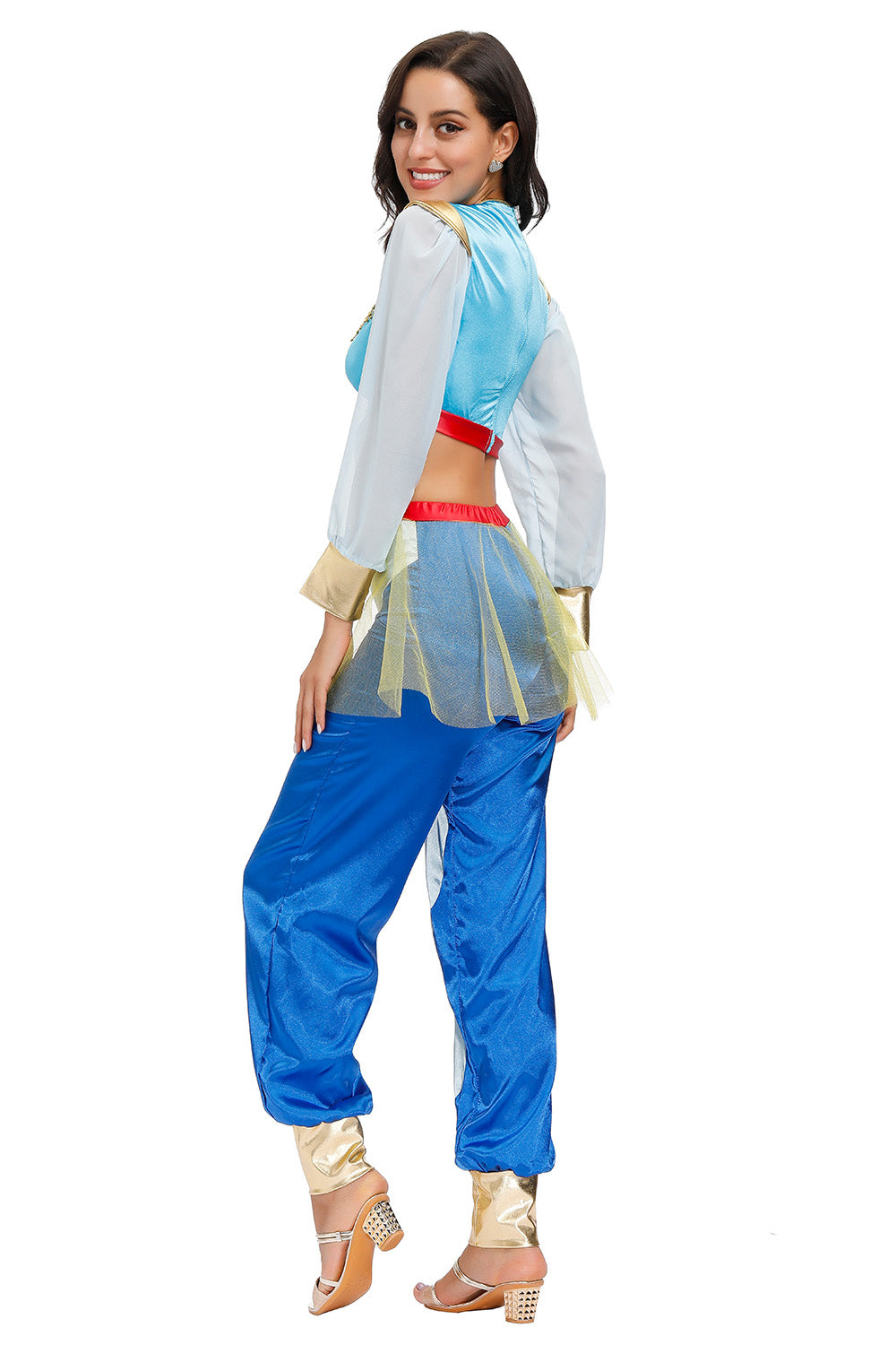 Halloween Costume Aladdin Jasmine Princess Cosplay Women Girl Fancy Dress Up Party Costume Sets