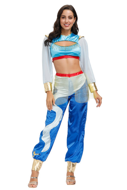 Halloween Costume Aladdin Jasmine Princess Cosplay Women Girl Fancy Dress Up Party Costume Sets