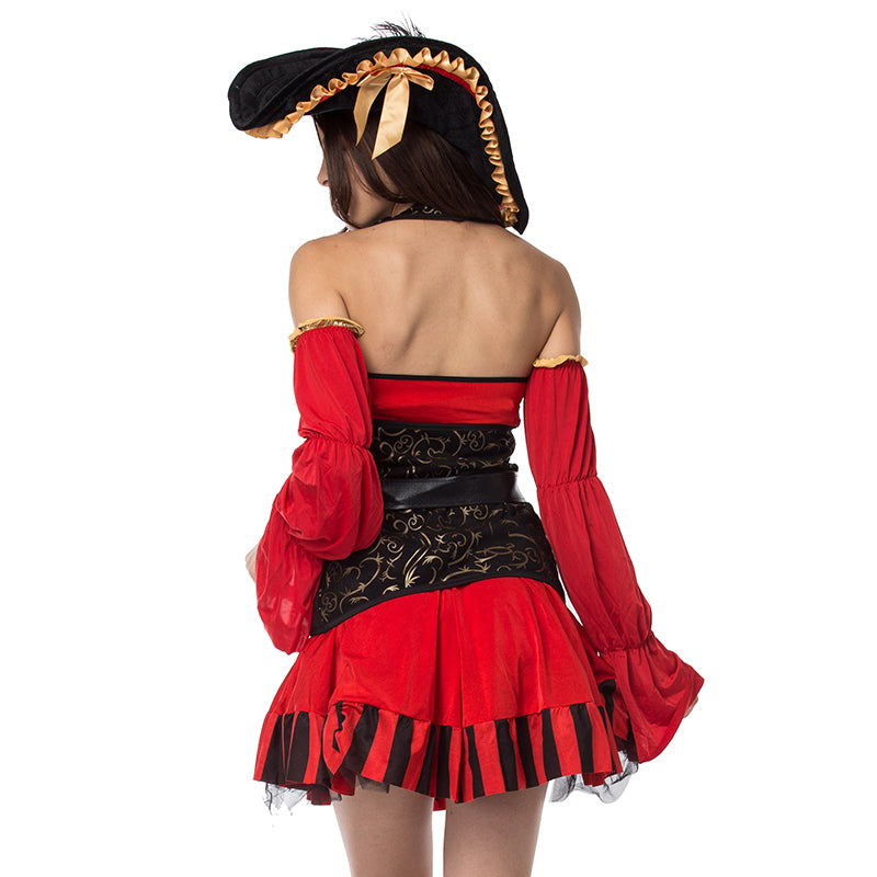 Ladies Ahoy Matey High Seas Pirate Wench Costume Adults Caribbean Fancy Dress s-2xl Womens Buccaneer Halloween Party Outfit