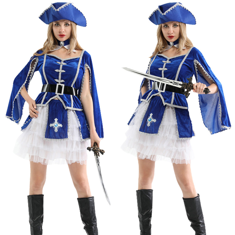 Halloween Bluey Costume Captain Pirates Caribbean Jack Sparrow Pirate Fantasia Adult Cosplay Fancy Dress Carnival Cosplay
