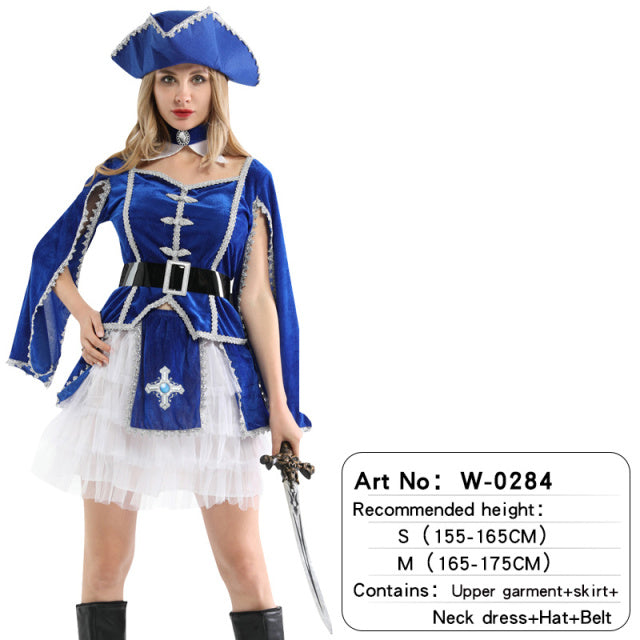 Halloween Bluey Costume Captain Pirates Caribbean Jack Sparrow Pirate Fantasia Adult Cosplay Fancy Dress Carnival Cosplay