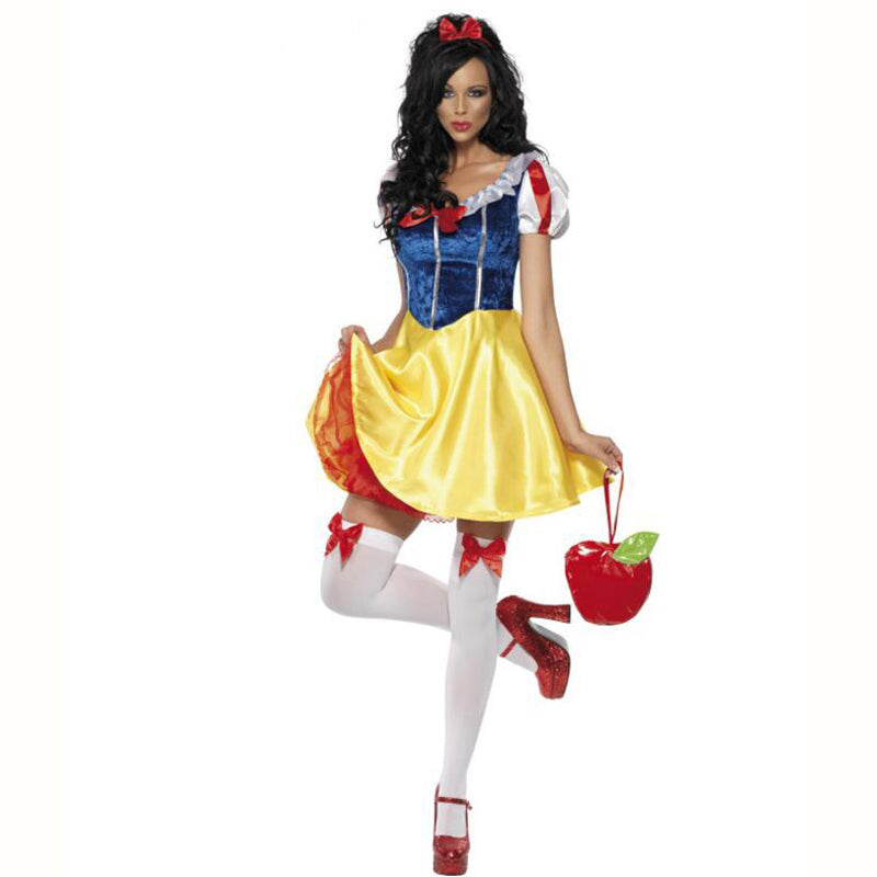 TPRPCO Adult Snow White Costume Women Cosplay Carnival Halloween Dress Girls Fairy Tale Female Fancy Dress Plus Size Party