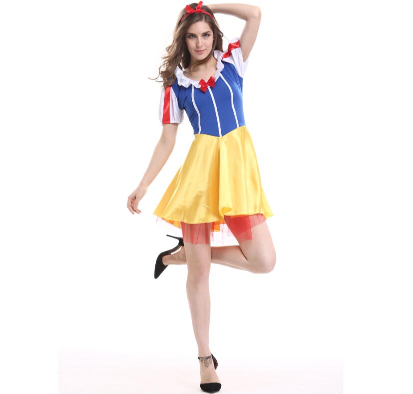TPRPCO Adult Snow White Costume Women Cosplay Carnival Halloween Dress Girls Fairy Tale Female Fancy Dress Plus Size Party