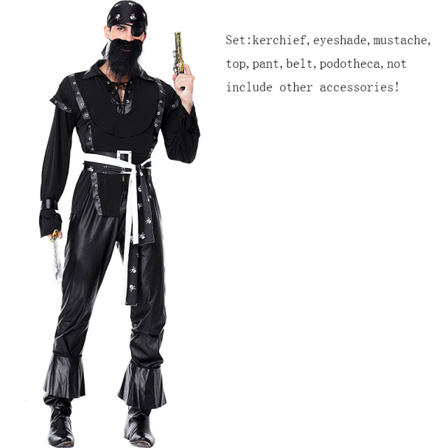 Women Sexy Pirate Costume Adult Men Pirates of the Caribbean Costume Halloween Game Role Pirate Cosplay Fancy Party Dresses