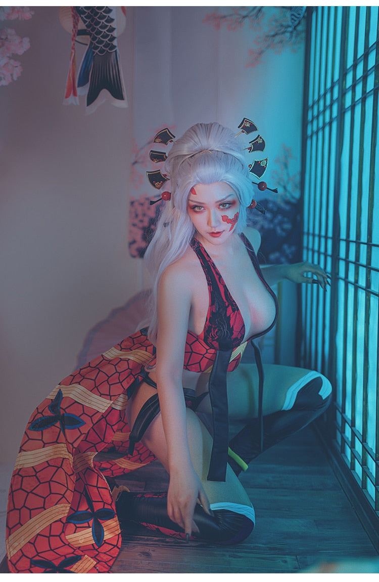 Anime Demon Slayer/Kimetsu no Yaiba Daki Battle Suit Sexy Uniform Party Dress Cosplay Costume Halloween