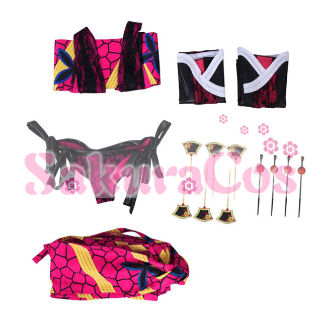 Anime Demon Slayer/Kimetsu no Yaiba Daki Battle Suit Sexy Uniform Party Dress Cosplay Costume Halloween