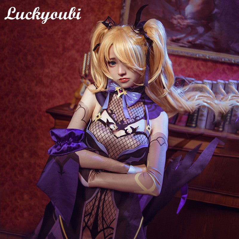 Game Genshin Impact Fischl Cosplay Costume Fischl Cosplay Costume Women Sexy Jumpsuit Halloween Bodysuit Sleeve Full Set
