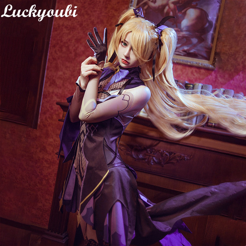 Game Genshin Impact Fischl Cosplay Costume Fischl Cosplay Costume Women Sexy Jumpsuit Halloween Bodysuit Sleeve Full Set