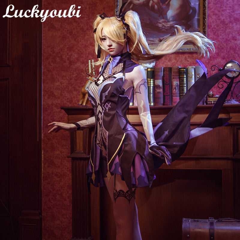 Game Genshin Impact Fischl Cosplay Costume Fischl Cosplay Costume Women Sexy Jumpsuit Halloween Bodysuit Sleeve Full Set