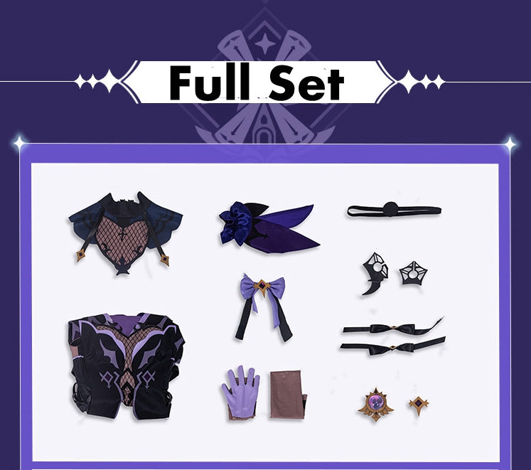 Game Genshin Impact Fischl Cosplay Costume Fischl Cosplay Costume Women Sexy Jumpsuit Halloween Bodysuit Sleeve Full Set