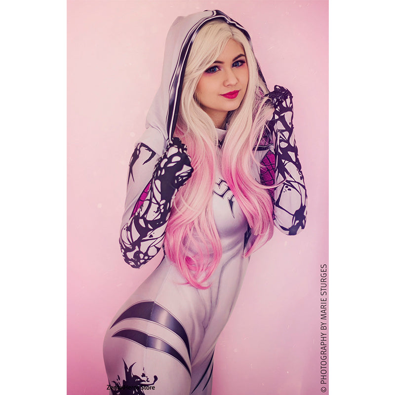Adults Gwenom Suit Gwen Cosplay Costume Female Girls Woman Halloween Superhero Zentai Bodysuit