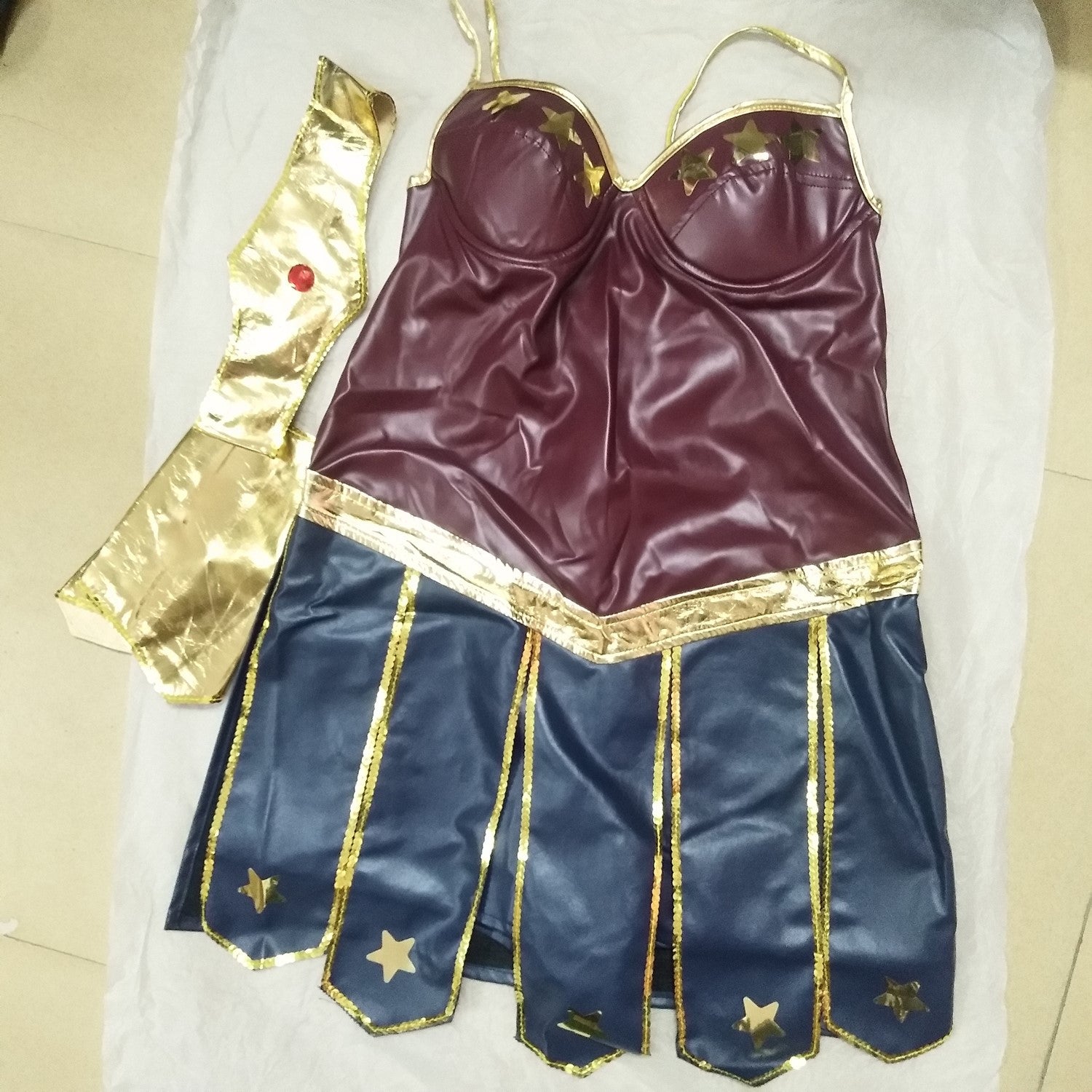 3pcs Halloween Sexy Women Dress Up Dress Cosplay Superhero Woman Cosplay Costume Adult Costume