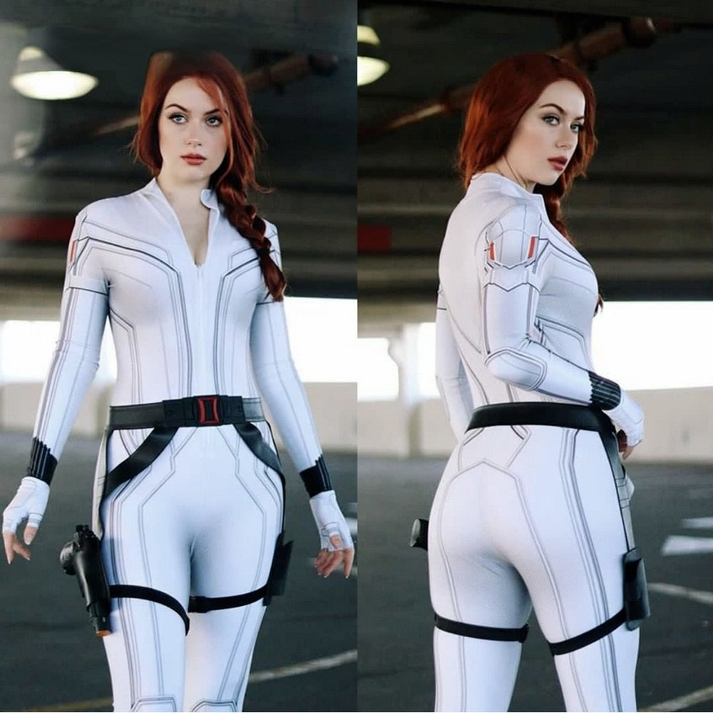 Black Women Cosplay Costume for Women  Widow Geek Girls Suit Zentai  Sexy White Jamie Bodysuit Adults