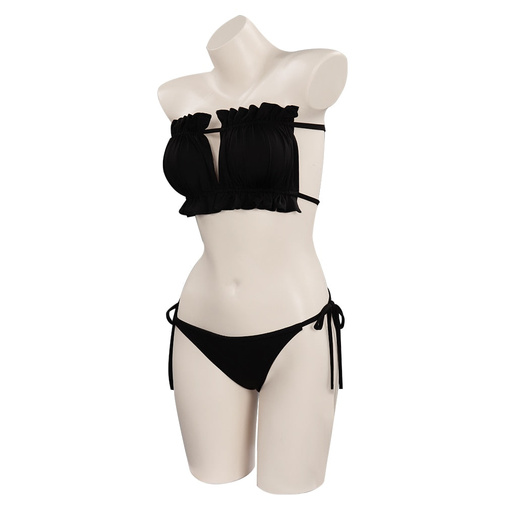 Anime Demon Slayer Cosplay Tomioka Giyuu Swimwear Cloak Outfits Two Pieces Suit
