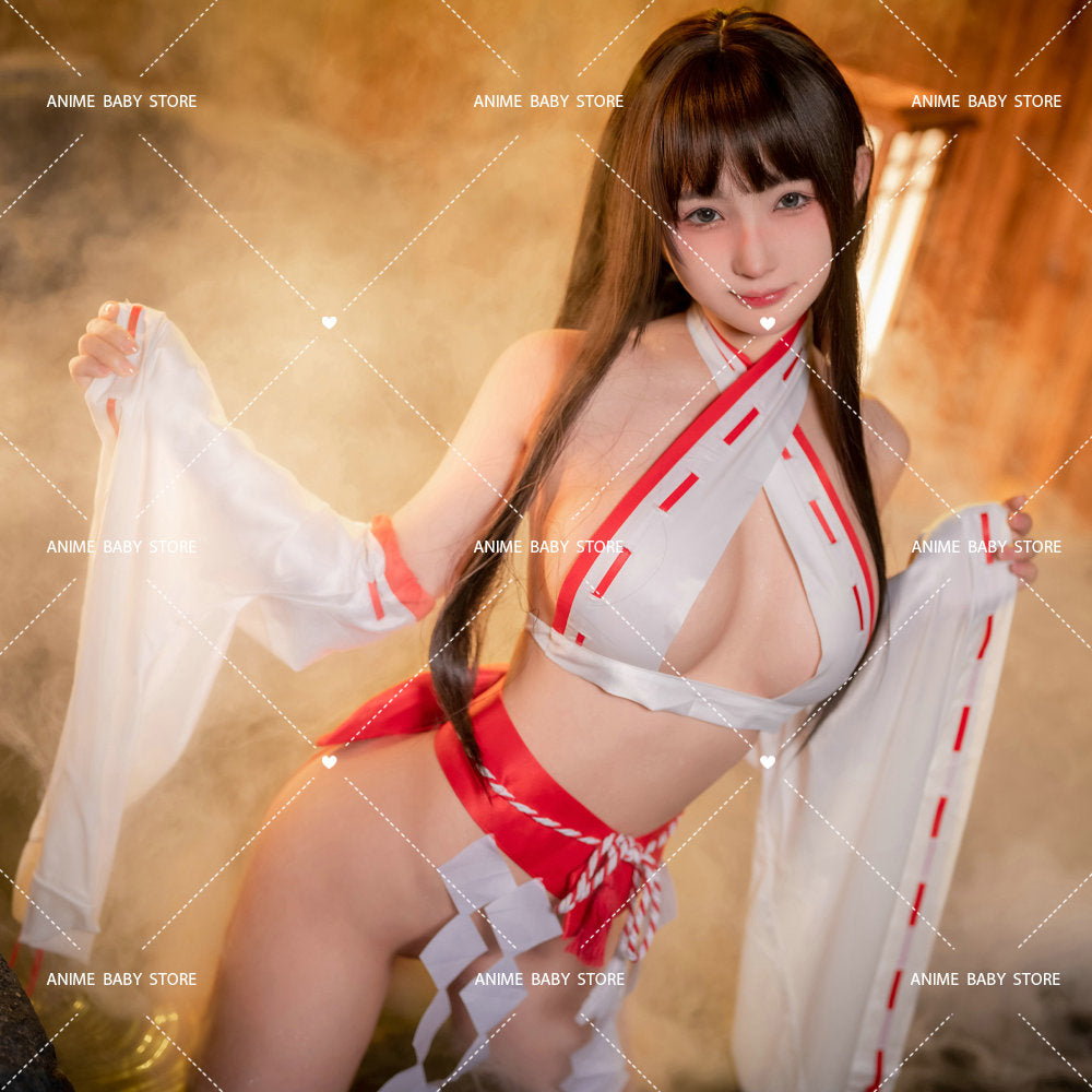 Womens Anime Psychic Cosplay Costumes Japanese Kimono Witch Uniform Sexy Bikini Lingerie Set Halloween Costumes
