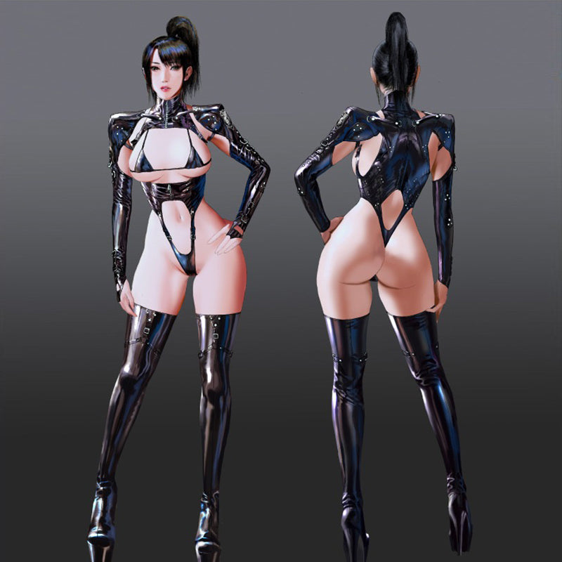 YoRHa 2B Cosplay Black Battle Suit Cos Anime NieR Cosplay Costume Leather Set Hot Sexy Lingerie Black Hot Chi-pao Women Smoking