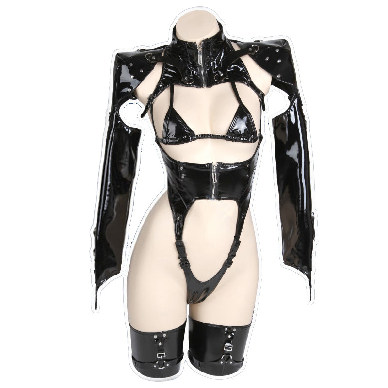 YoRHa 2B Cosplay Black Battle Suit Cos Anime NieR Cosplay Costume Leather Set Hot Sexy Lingerie Black Hot Chi-pao Women Smoking